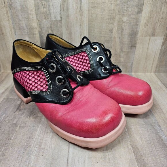 John Fluevog Shoes - John Fluevog Womans Size 10 Catrin Derby Shoes Pink Black
